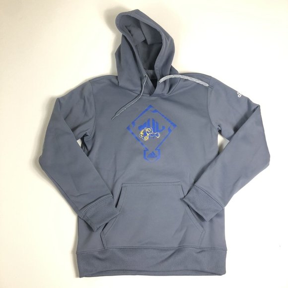 Adidas Men's Hoodie Grey Athletic Pull Over Sweatshirt‎ Size Medium E17 - Picture 1 of 6